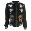 2017 Spring Autumn Women Vintage Embroidery Velvet Jacket Coats Casual Long Sleeve Bomber Jackets Fashion Slim Outerwear Tops