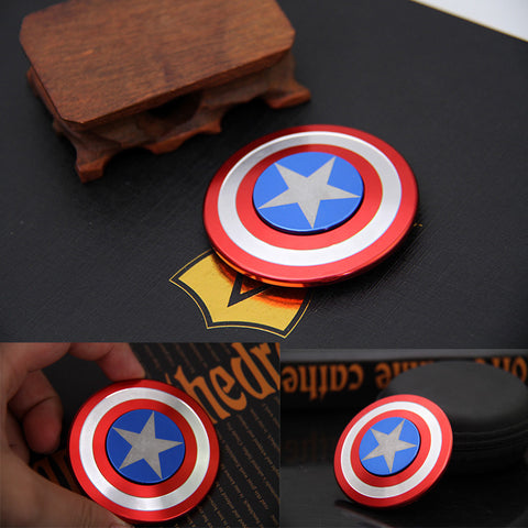 2017 New Fidget Toy Hand Spinner Metal Finger Stress Spinner Captain America Shield