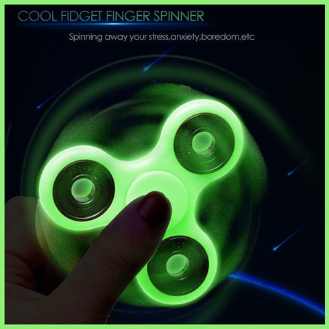 Luminous Tri Fidget Hand Spinner Light in Dark EDC Tri-Spinner Batman Finger Toys Relieve Anxiety Autism ADHD for Child & Adult