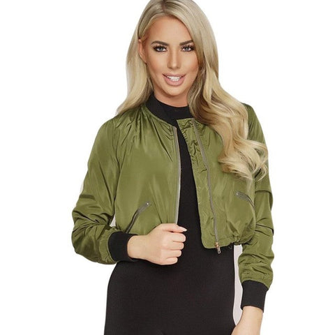 2016 Fashion Women Loose Coat  Zipper Autumn Winter Street Jacket Coat Outwear Pink Army Green Jacket Plus Size