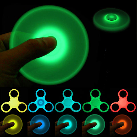 Luminous Tri Fidget Hand Spinner Light in Dark EDC Tri-Spinner Finger Toys Relieve Anxiety Puzzle Autism ADHD for Child & Adult