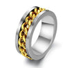 Finger Fidget Spinner Ring EDC Toy for ADHD Autism Stainless Steel Chain Ring Fidget