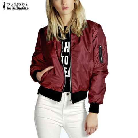 Brand Thin Jacket 2017 Spring Women Celeb Bomber Long Sleeve Coat Casual Stand Collar Slim Short Outerwear Plus Size