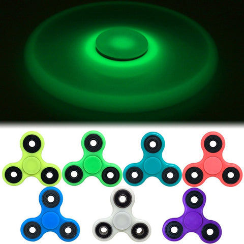 7 Colors Light In Dark Fidget Tri-Spinner For Autism and ADHD Hand Spinner Anti Stress Gift Toy 1-3 Mins Rotation